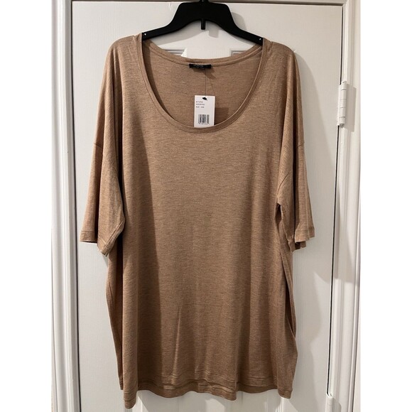 Lafayette 148 womens Scoop Neck Knit Tunic Top size XXL Tan Dolman Sleeve $498 - Picture 1 of 11